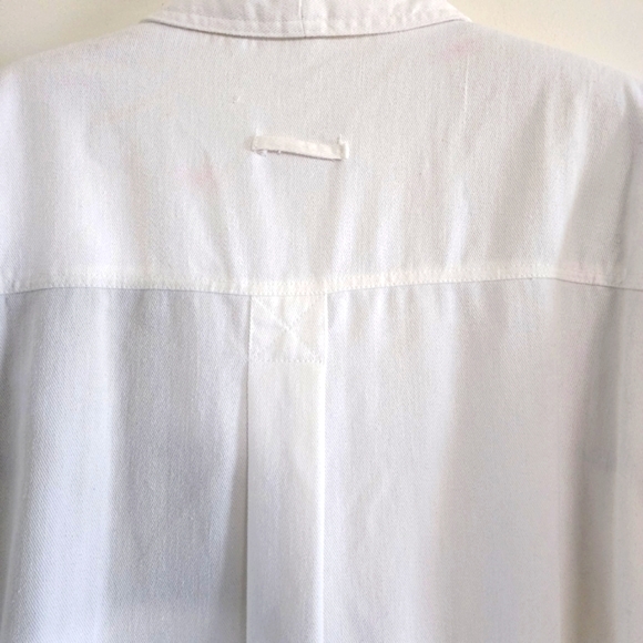 Andy Johns White Denim Full Length Trench Style Coat Size Large - Picture 5 of 9